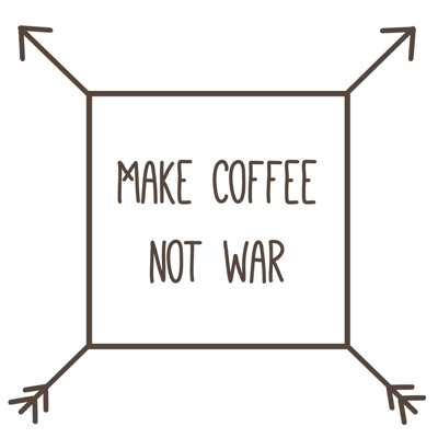 Adhésif décoratif « make coffee not war »