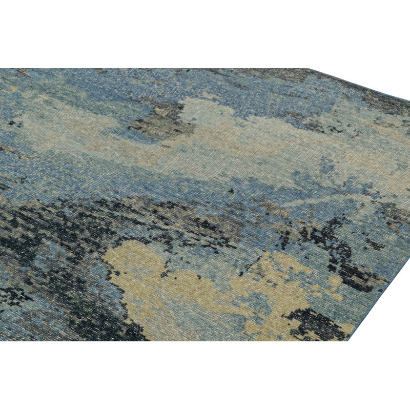 Distressed Homage Hand Knotted Wool Animal Print Area Rug, Rectangle 6' x 9'