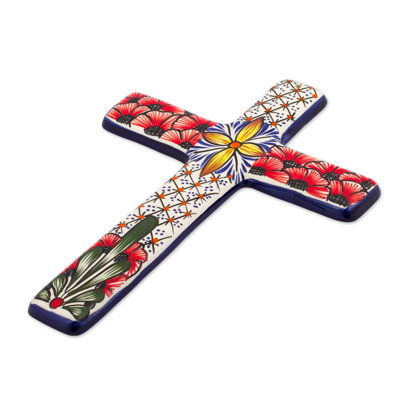 The Holiday Aisle® Flower Field, croix murale en céramique
