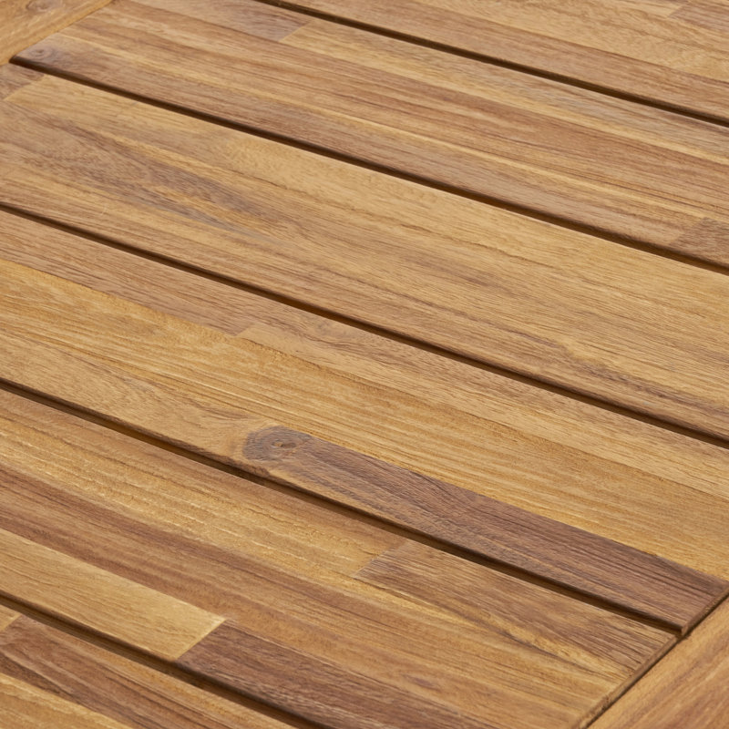 Table de salle à manger d'extérieur en bois 69 po avec finition naturelle, idéale pour les fêtes de jardin