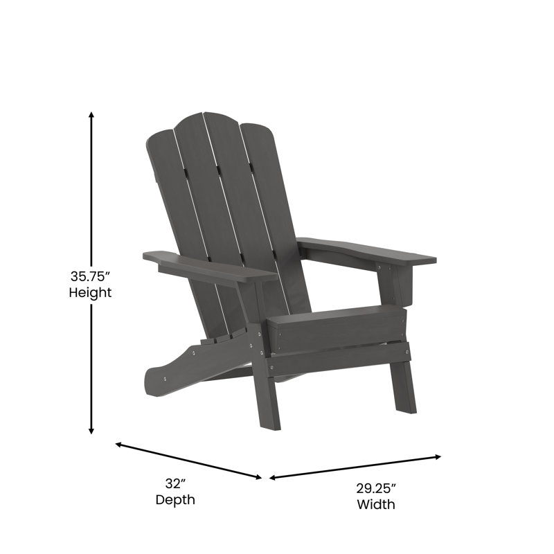 Chaise Adirondack en plastique Collis, gris