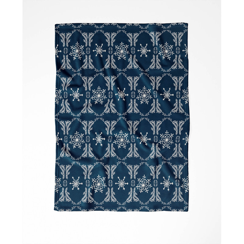 Jeté en velours de neige, Bleu très foncé, L 60 po x l 50 po