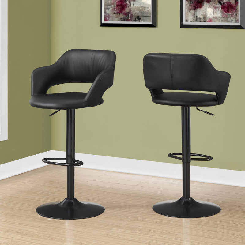 Bardia Swivel Adjustable Height Bar Stool, Black