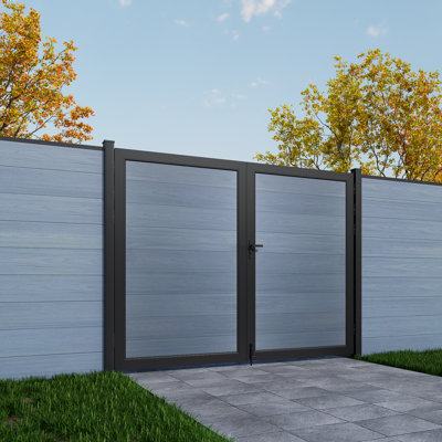 Privacy Fence Gate With Metal Frame And Knob Kits,Double Gate(Not Including Posts)