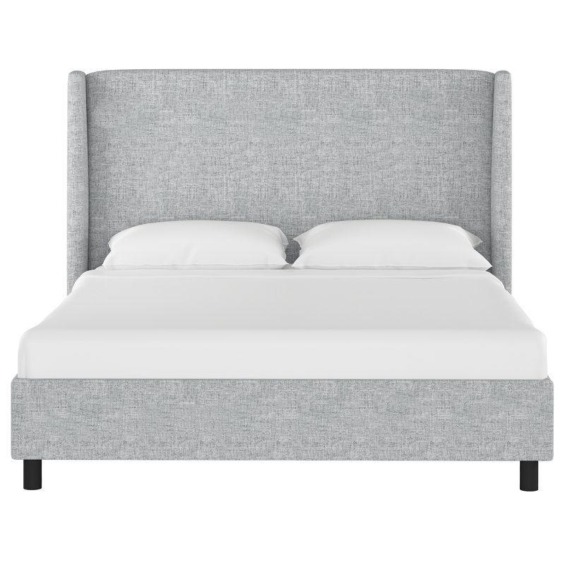 Tilly Upholstered Low Profile Platform Bed, California King, Zuma Pumice Textured Linen