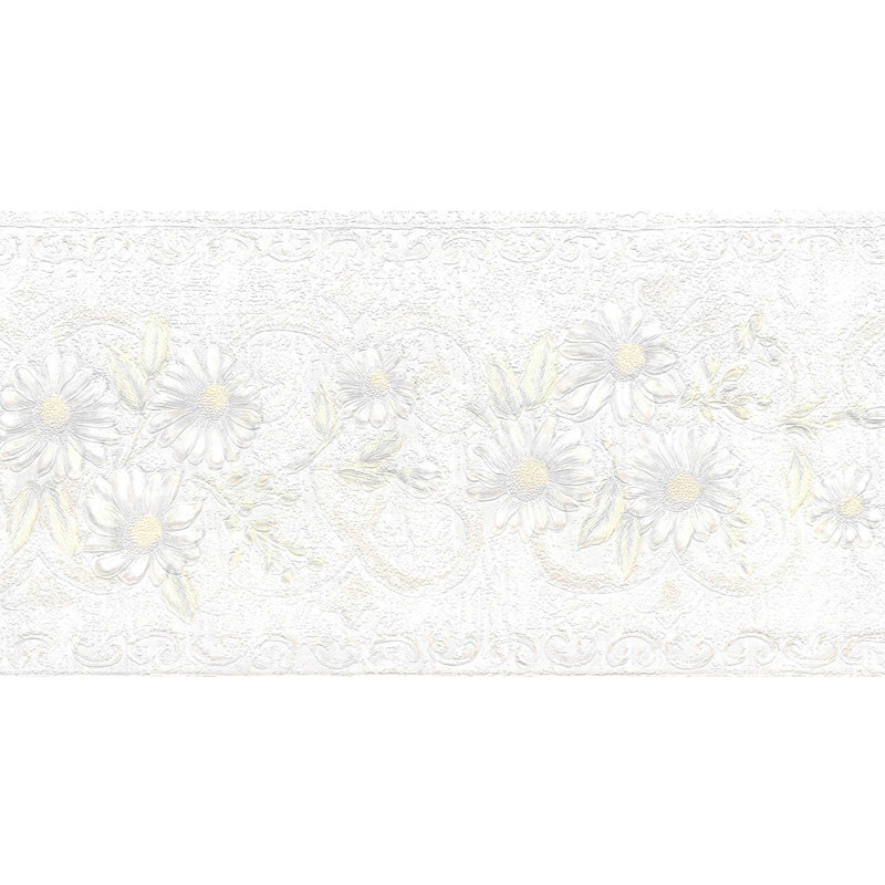 Bordure de papier peint à volutes Maryalice L 15 pi x l 5,25 po, Ivoire