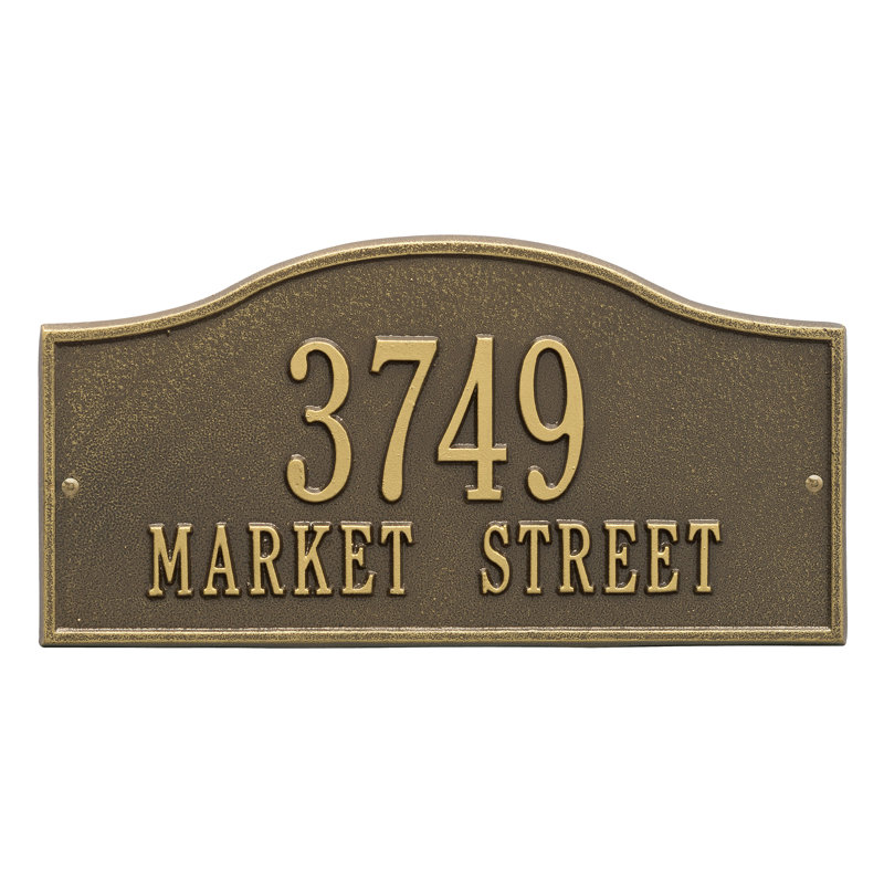 Plaque d'adresse personnalisée, Laiton antique