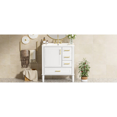 30" Bathroom Vanity with Ceramic Sink