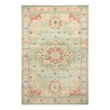 Distressed Homage Hand Knotted Wool Geometric Area Rug