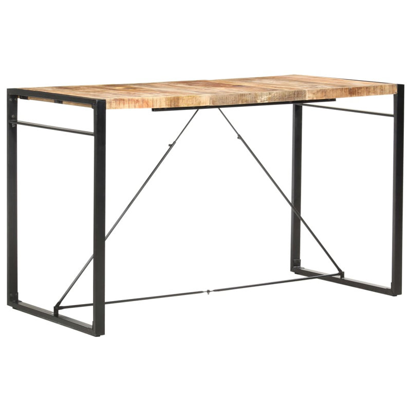 Graff Acacia Solid Wood Top Metal Base Dining Table