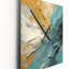Joy of Peace, peinture abstraite or bleu clair - Peinture abstraite horloge murale-99637478