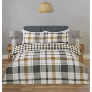Braemar Check Polyester Plaid Duvet Cover Set