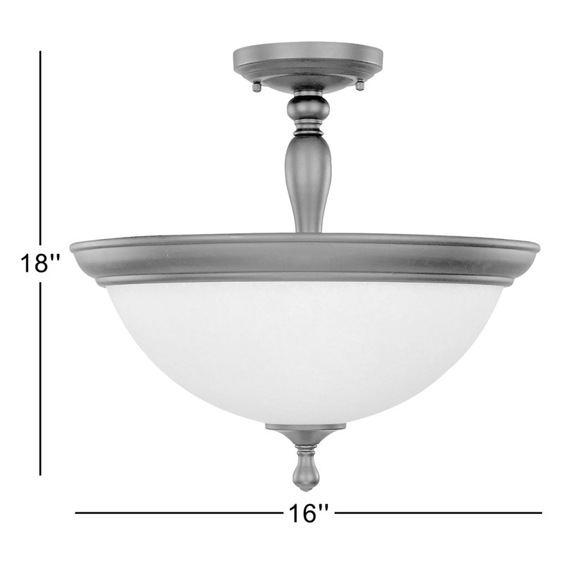 Plafonnier semi-encastré à 3 lumières de 16 po Carlton, Bronze