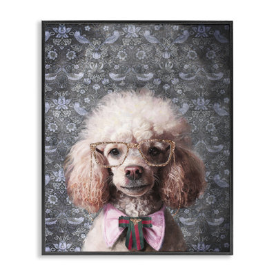 Glam Poodle on Florals Giclee Art by Svetlana Aleynikova