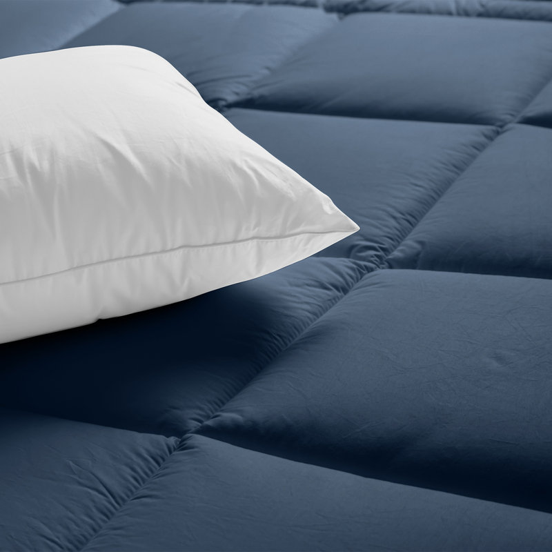 All Season Down Alternative Comforter Microfiber Duvet Insert with Corner Tabs, Twin, Navy Blue