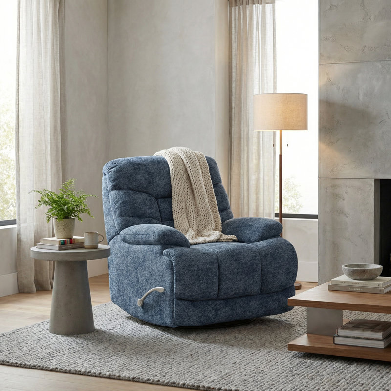 Fauteuil inclinable et pivotant Alaska Glacier , Tissu bleu