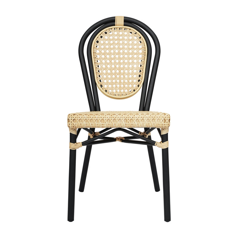 Chaise bistro empilable Chons, Noir / brun clair