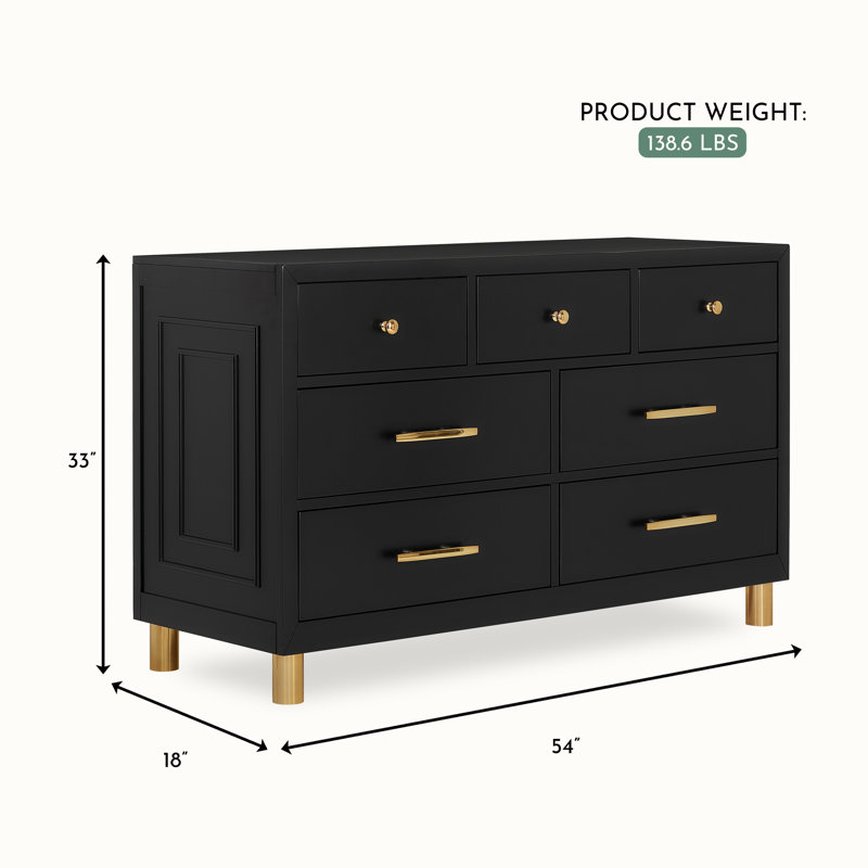 Kids 7 - Drawer Dresser, Black