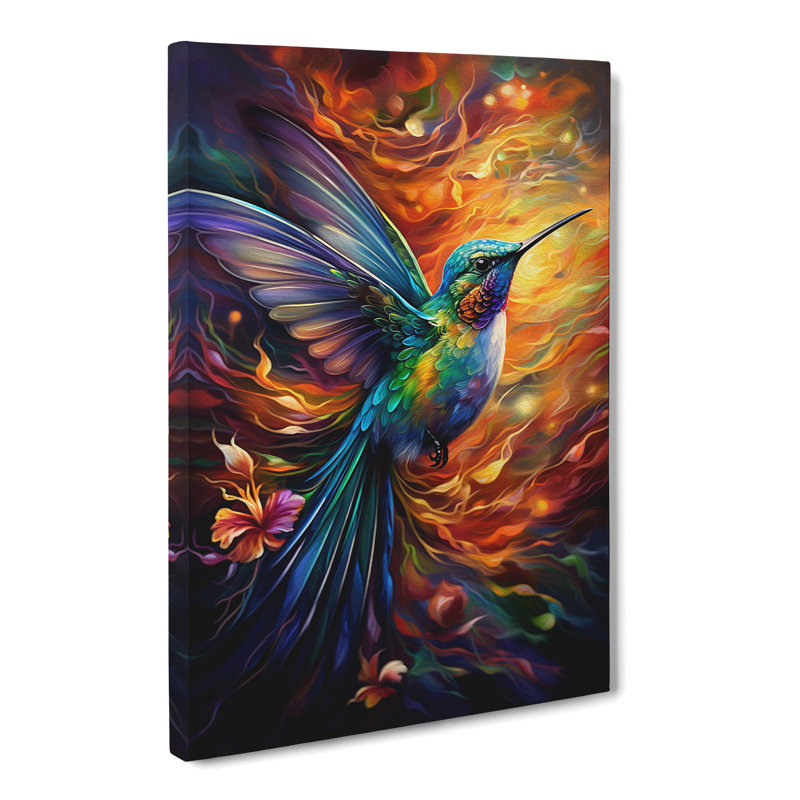 Hummingbird Expressionism - Print, 50cm H x 35cm W x 3cm D