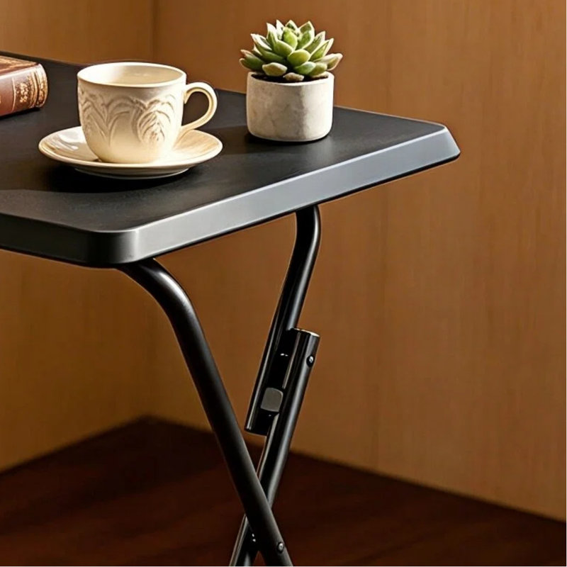 Folding TV Tray Table, Black Stable Design, Sofa Bed, Dining And Snack Universal Table