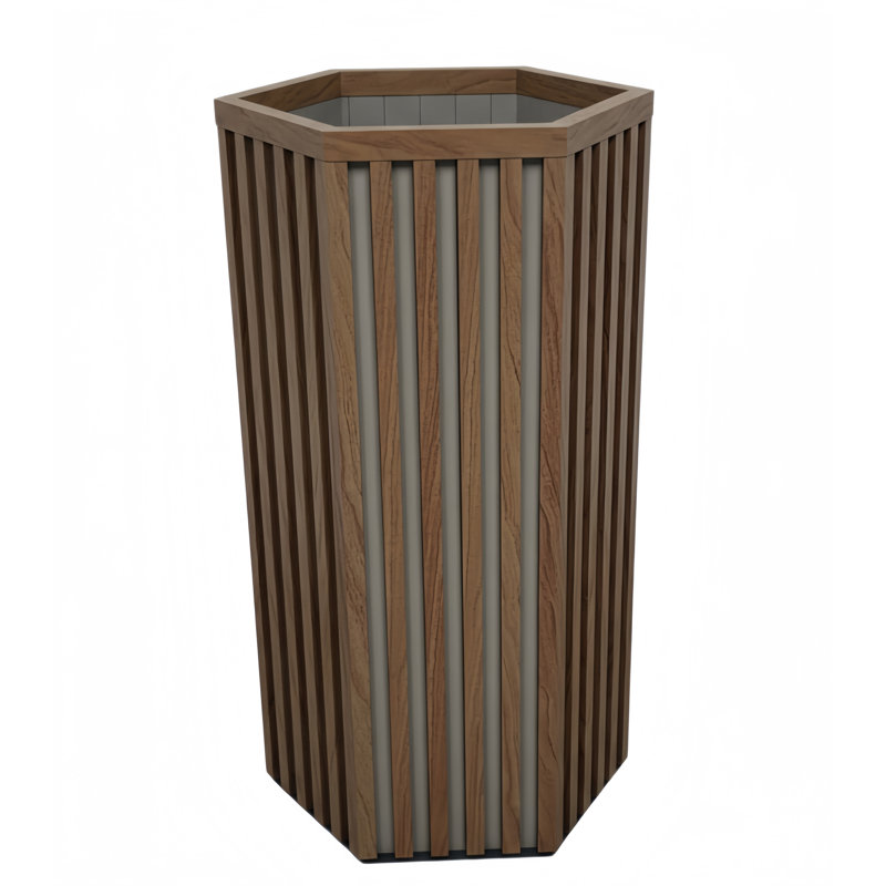 30 po Pot à fleurs H, 30.25" H x 14.38" W x 16.5" D, Châtaigne