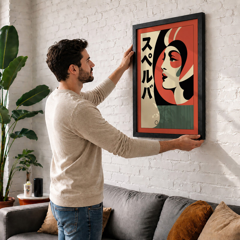 Profile With Script Art Deco - Print, Unframed, A1 - 84.1 x 59.4 cm