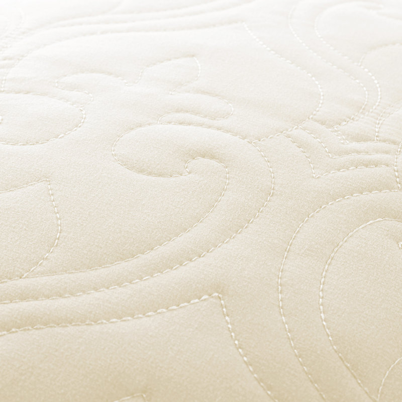 Ivory Full Microfiber Quilted Coverlet Set