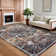 Machine Washable Rug with Rubber Backing for Living Room Vintage Non-Slip Dining Room Rug Easy-Cleaning Floor Carpet for Bedroom Playroom