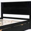 Lit plateforme en bois avec tête de lit à DEL, bureau à DEL, USB et deux tiroirs de rangement-123683567