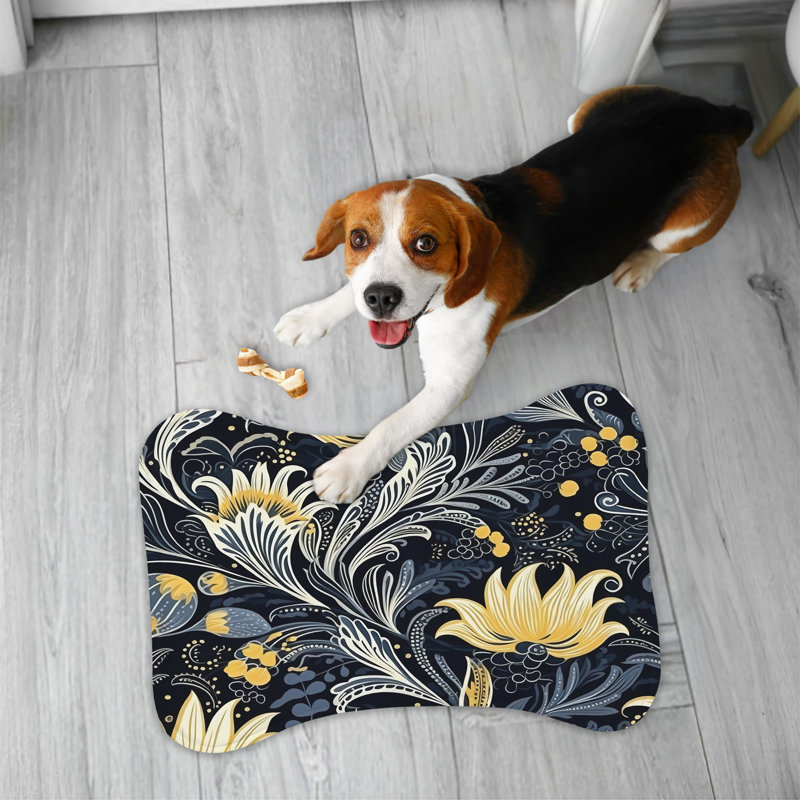 Royal Florals - 1 Piece Bone Shape Feeding Mat