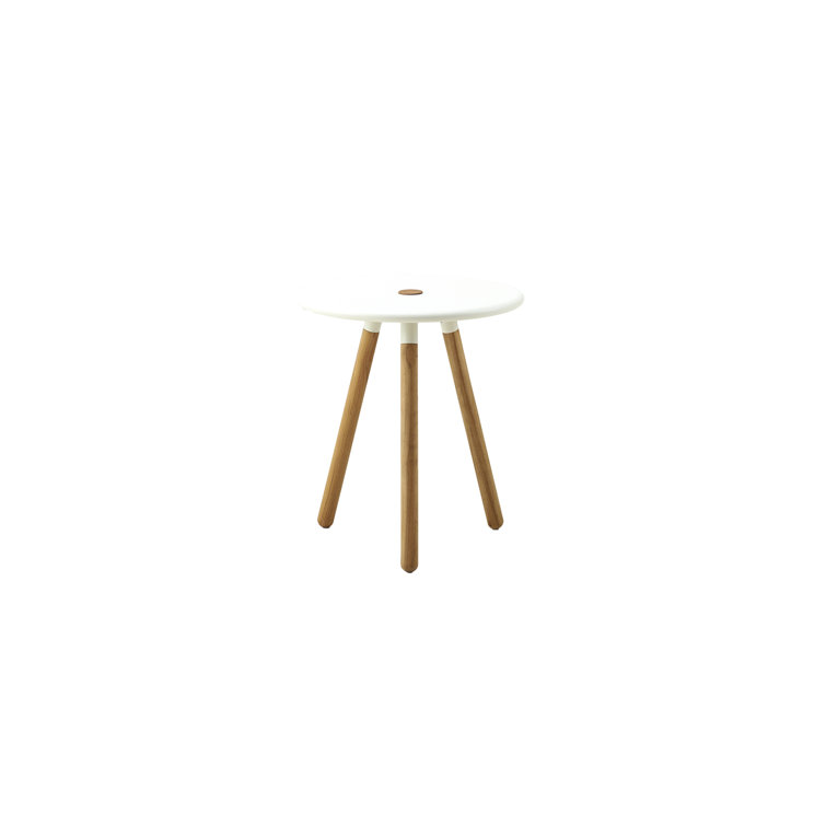 Area Outdoor Round Teak Side Table