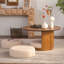 Table basse 31,5 "en bois avec 3 tabourets gigognes en tissu