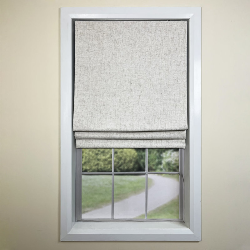 Blackout Roman Shade, Linen, 35" W x 63" L