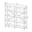 Bibliothèque double avec 4 tablettes larges en bois flotté gris et noir pour un décor moderne 4 espaces de rangement polyvalents