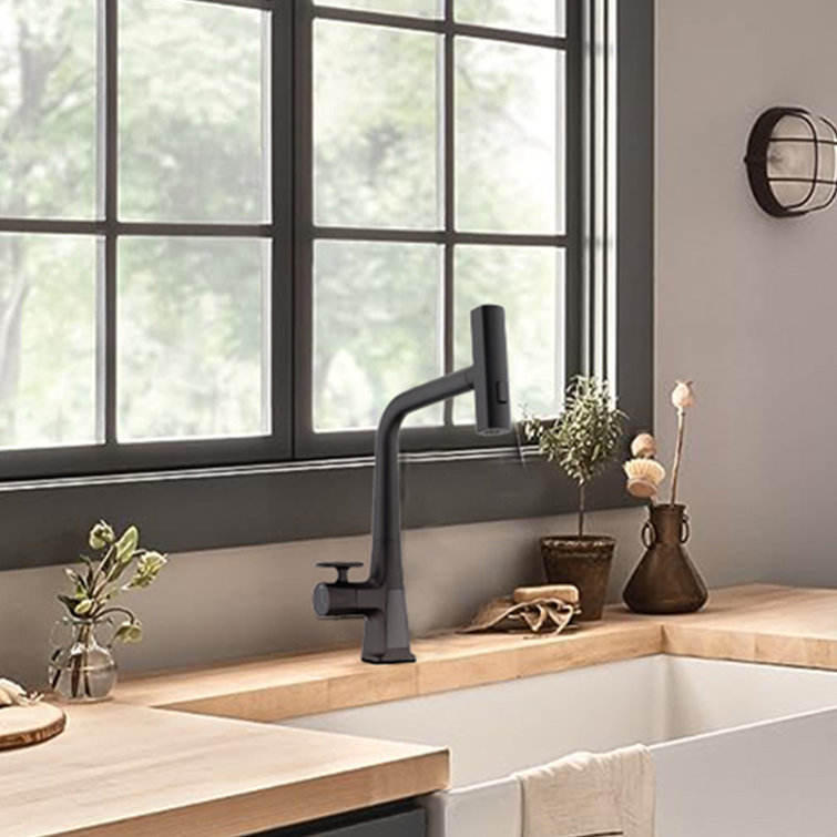 CERYPSA Kitchen Faucet Pull Down Single Handle Switching Three Spray Modes