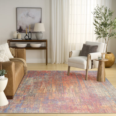 Tapis d'intérieur multicolore 5 pi x 7 pi Nourison Botanical Washables