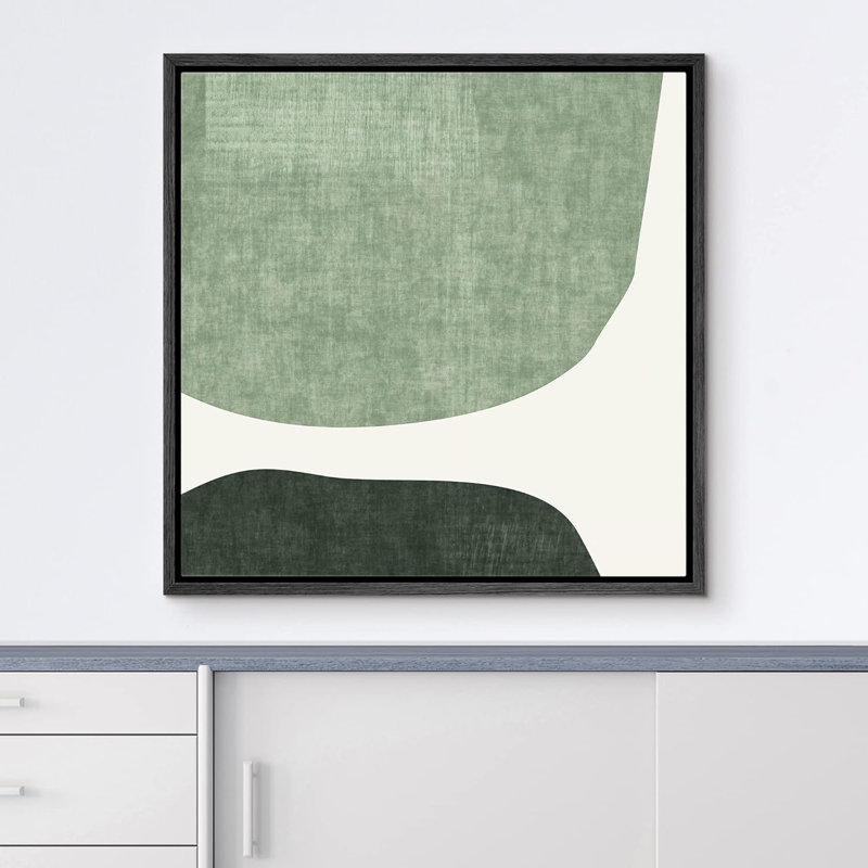 «Forest Green Color Block Landscape Collage Abstract Shape Neutral Modern Decor Contemporary Minimal», reproduction d'art sur toile