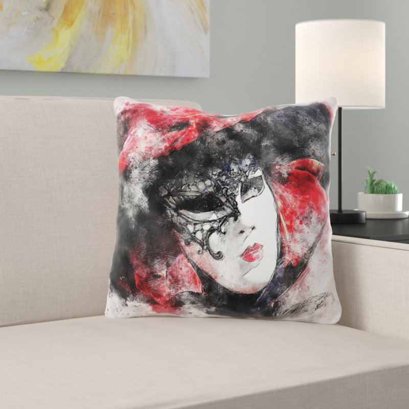 Coussin décoratif mask, Intérieur, Microsuède