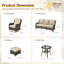 Ensemble de conversation de patio 9 pièces NTC, ensemble de canapé d'extérieur en osier avec chaises berçantes pivotantes, repose-pieds et table de foyer optionnelle, ensemble de conversation de patio avec coussins-88392638-98547657-88392639