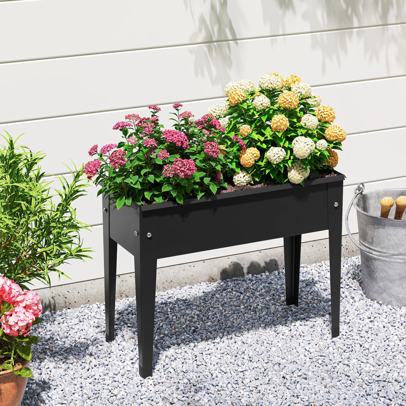 Pot à fleurs surélevé en métal Nasiar, H 18 po x l 24 po x P 11 po