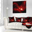 Coussin à imprimé abstrait rouge foncé-29350561-29350564