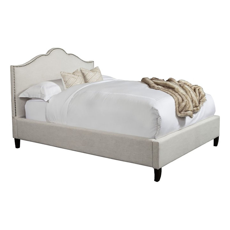Lit tapissier standard Jamie, Naturel, Grand