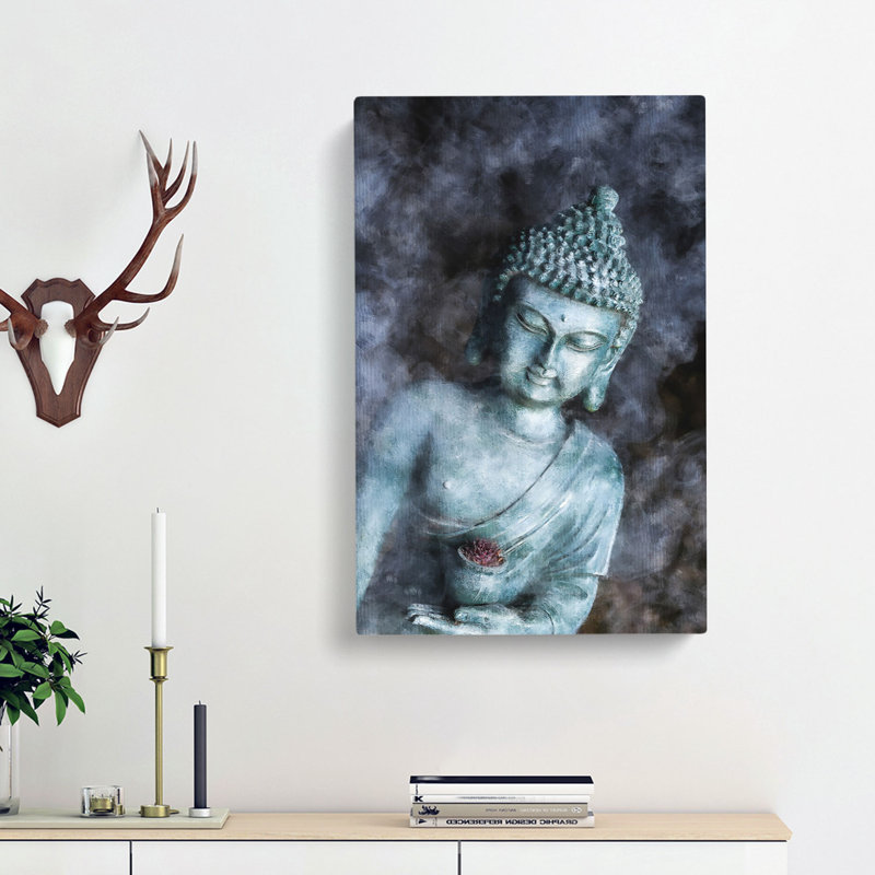 Smoke Surrounding The Buddha - Wrapped Canvas, 91cm H x 60cm W x 3cm D