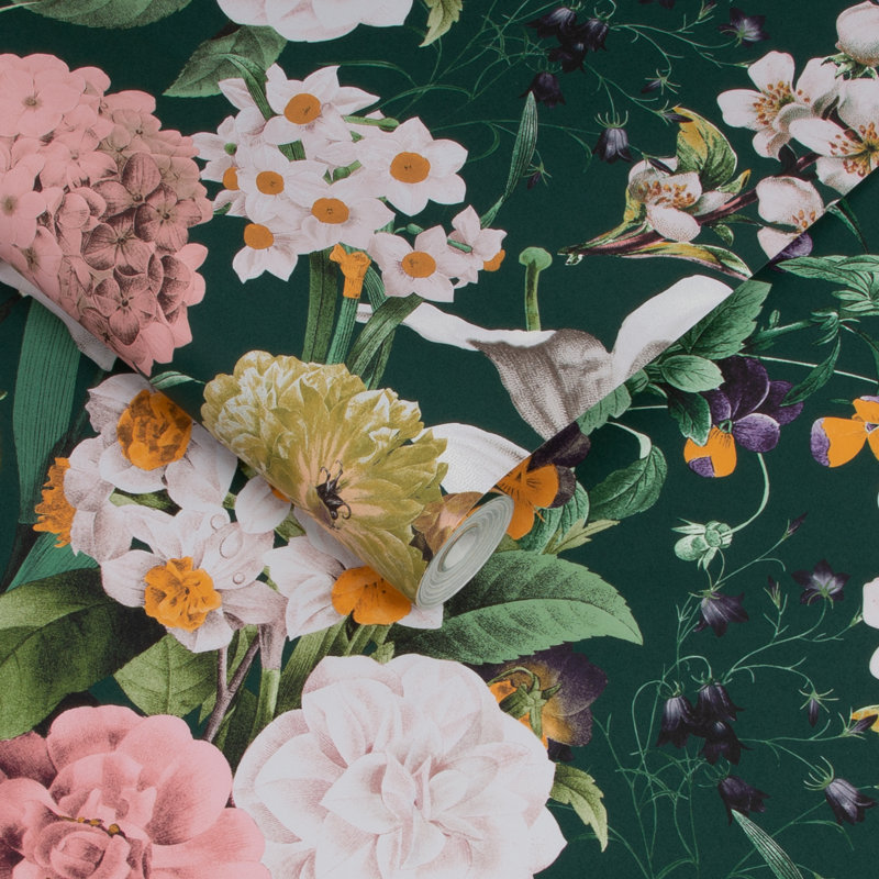 Papier peint Glassa Flora Emerald