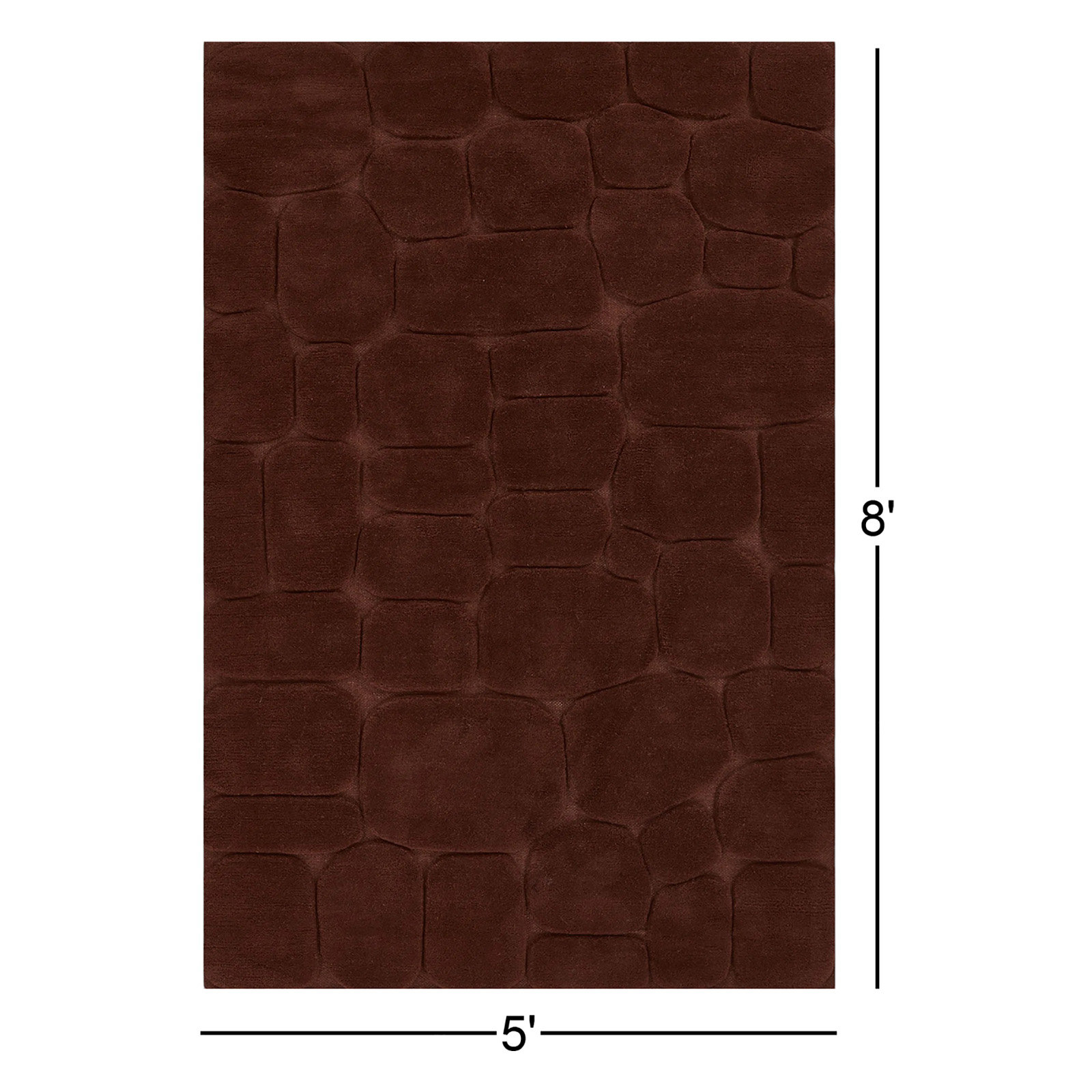 Aelin Pebble Hand-Tufted Wool Rug, Rectangle 5' x 8'