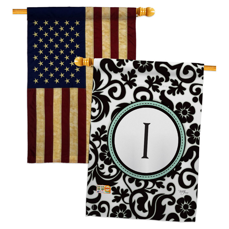 Damask Y Initiale drapeaux de maison Pack Simply Beauty Country Living Bannière de jardin 28 X 40 pouces à double face décorative