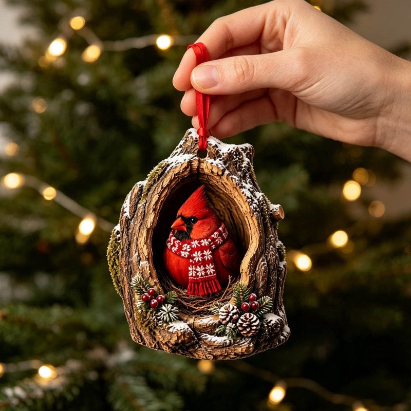 Décorations de Noël en résine, décorations d'animaux mignons en forêt, B
