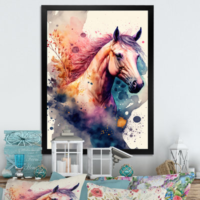 Mignon cheval, art floral II - peinture sur toile