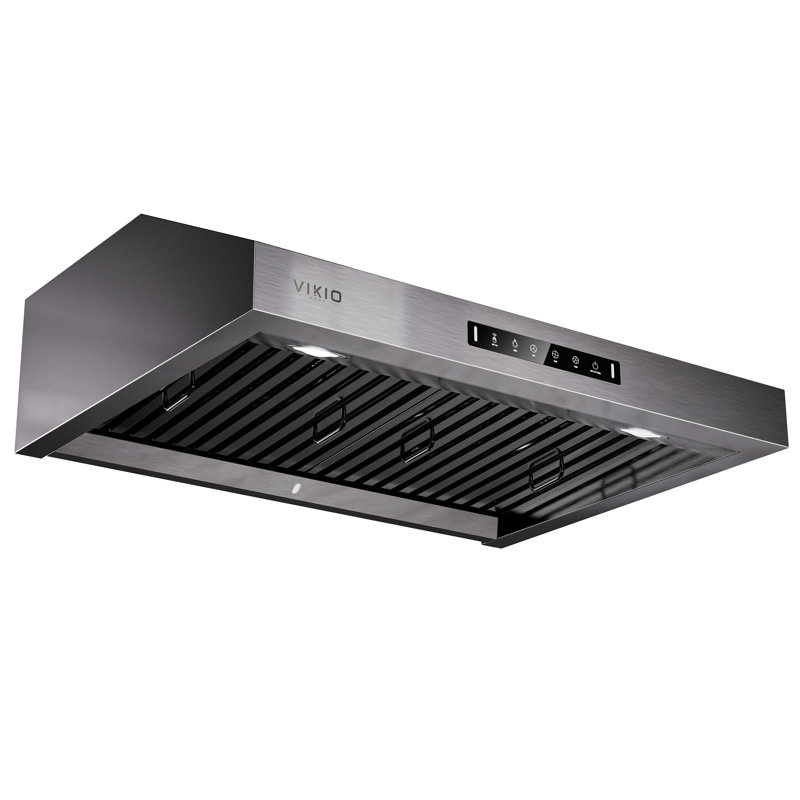 Hotte sous un meuble à conduit 30 pouces de 900 pi³ / min en acier inoxydable VIKio PRO avec 1,5 sones, double moteur, contrôle des mouvements, DEL GU10 4000K remplaçable
