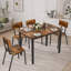 Ensemble de table de salle à manger 5 pièces avec panneau de fibres à densité moyenne durable et structure en métal-1044177518